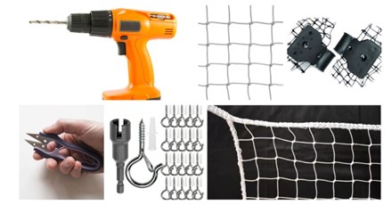 Materials for pigeon net installation