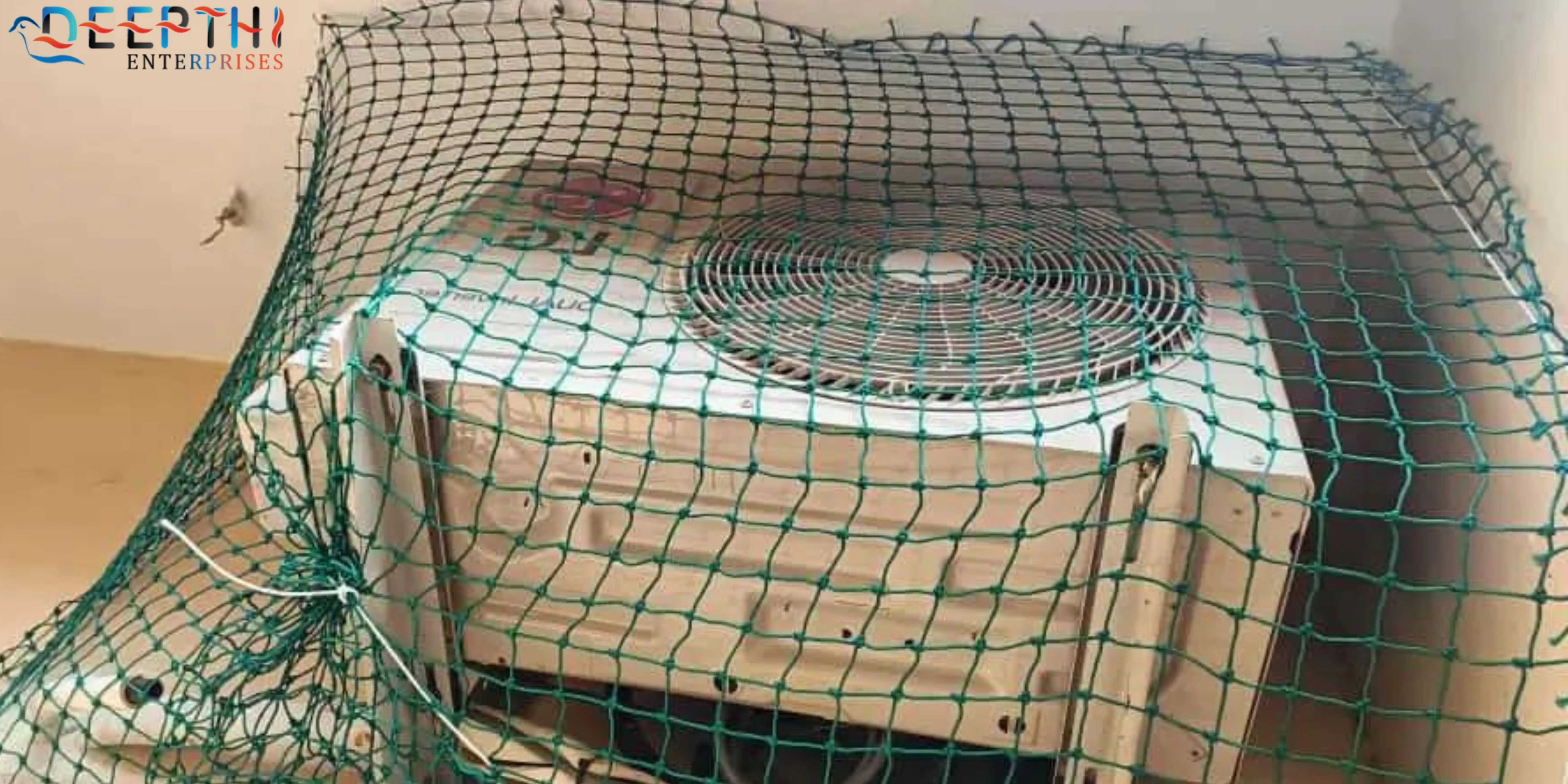 net installed on ac outdoor unit